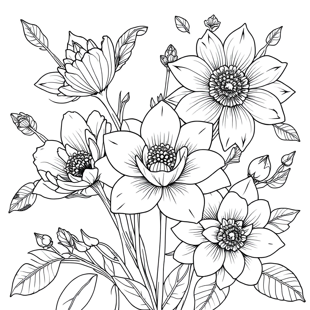 Botanical coloring page