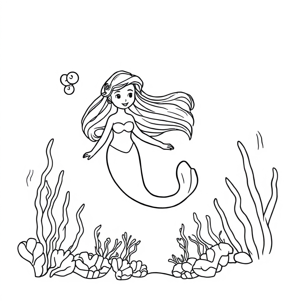 Mermaids coloring page